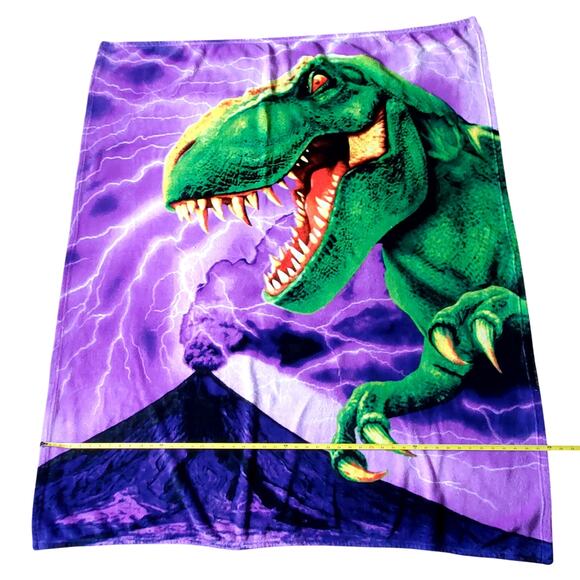 Dinosaur Volcano Soft Blanket Flannel 56" x 48" - Picture 3 of 5